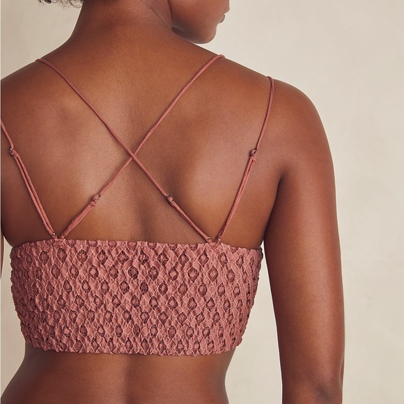 Free People FP One Adella Crochet Lace Sexy Boho Bralette in Copper XS - Picture 3 of 12